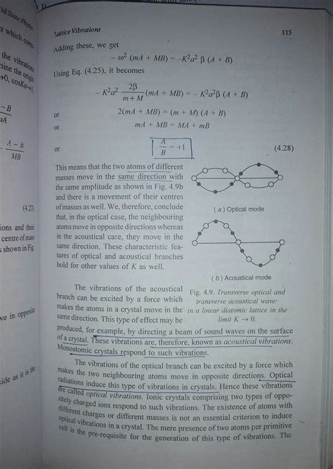 A one-dimensional linear chain of atoms contains two types of atoms of ...