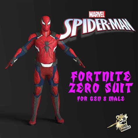 Spider-Man Fortnite Zero Suit For Genesis 8 Male Daz Content by LykoModels