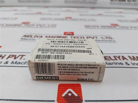 Siemens 6Es7 194-1Ka01-0Xa0 Y-connector – Aeliya Marine Tech