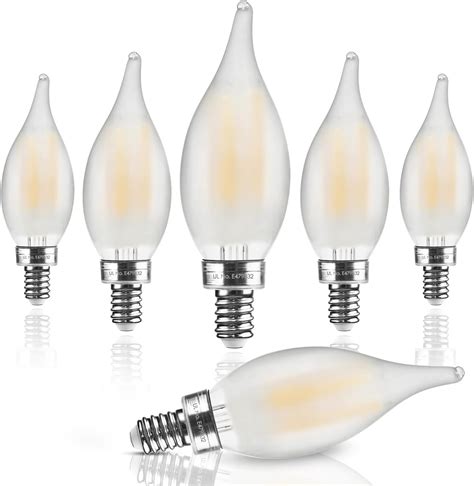 Hizashi LED Frosted Candelabra Light Bulbs, E12 LED Bulb 40W Equivalent ...