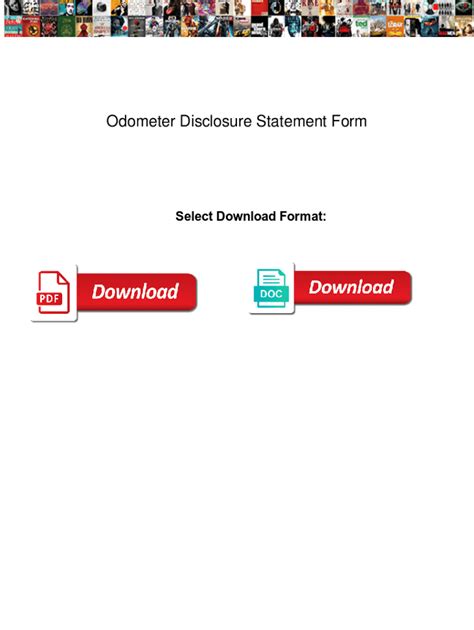 Odometer Disclosure Statement Form - Blank Fillable Template | Fill Out ...