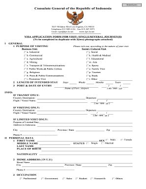 Fillable Online Consulate General of the Republic of Indonesia Fax ...