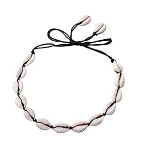 Asooll SeaShell Choker Necklace Beach Knitted Shell Necklace Handmade ...
