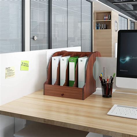 Frixen Office File Racks DIY Wooden File Rack Desktop File Rack ...