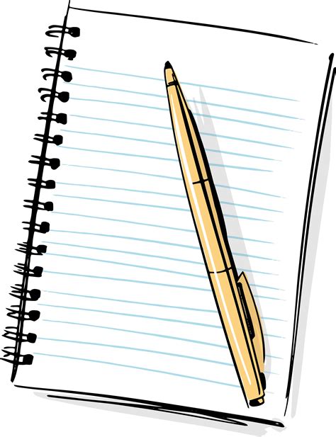Download Hd Cartoon Pencil And Paper Pencil And Paper Png - Notebook ...