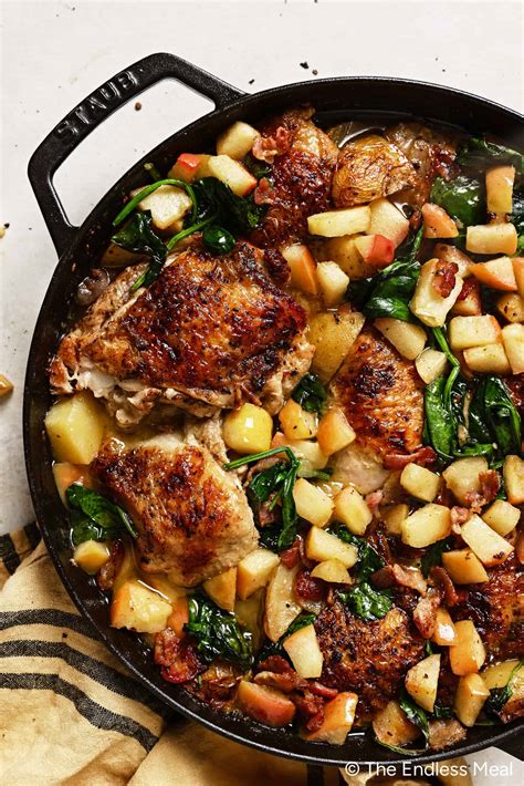 Apple Chicken Recipe with Bacon and Potatoes - The Endless Meal®