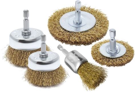 DRONA Combo of 5pc Round Wire Brush for Dust Rust etc. Cleaning l Paint ...