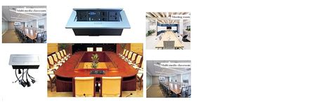 Ultima Black Hydraulic Cable Cubby Popup Box with HDMI Connector, VGA ...