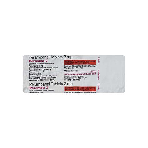 Perampa 2 MG Tablet (10): Uses, Side Effects, Price & Dosage | PharmEasy