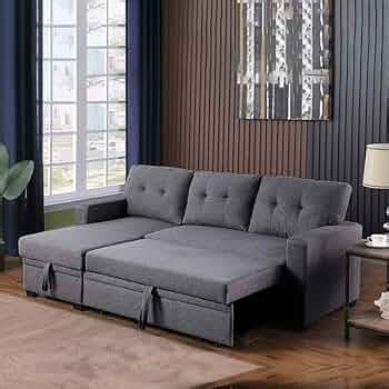 Caradel Siena 4 Seater L Shape Sofa Cum bed LHS in Dark Grey Color ...