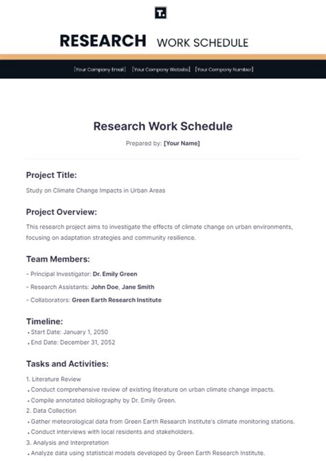 Image result for Research Project Schedule Example