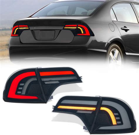LED Tail Light Assembly for Honda Civic Sedan 2006-2011, Sequence Turn ...