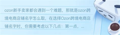 ozon跨境电商店铺名字怎么取 - 哔哩哔哩