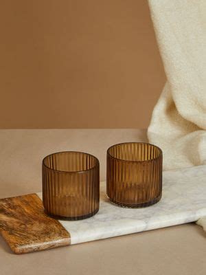 Buy Fabindia Maaya Glass Votives Set Of 2 Gift Box - Black (Pack of 2 ...