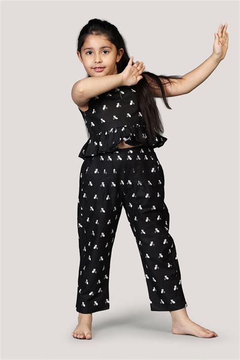 Bell The Cat - Crop Top Set, Black – Story Tailor