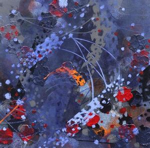 "Atmkhoj 1": Blue Violet Acrylic Painting by Asif Shaikh – ArtZolo.com