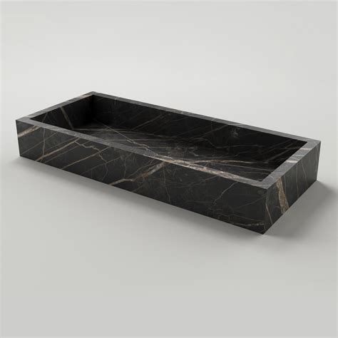 Rectangular Countertop Washbasin in Porcelain Stoneware
