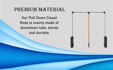 Hyderon Soft Close Pull Down Closet Rods, Adjustable Wardrobe Rail Lift ...