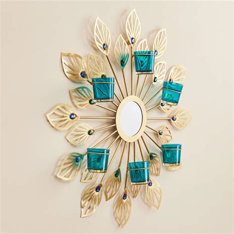 Buy Mayur Zahi Leaf-Shaped Wall Handing Glass Votive Holder - 59 cm ...