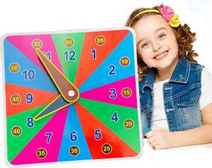 Plus Shine Learning Time Clock Puzzle Board with Hour & Minute Wooden ...