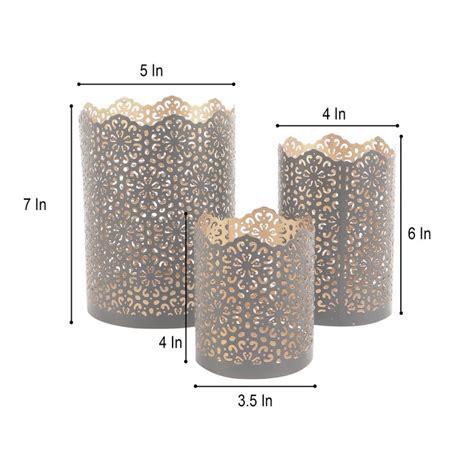 Shop Decorative Metallic Tealight Holder Set Of 3 | Modern Candle Stand ...