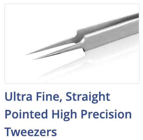 Ultra Fine, Straight Pointed High Precision Tweezers | Chempure