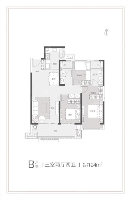 重庆市涪陵区 金科天宸69＃2室2厅1卫 73m²-v2户型图 - 小区户型图 -躺平设计家
