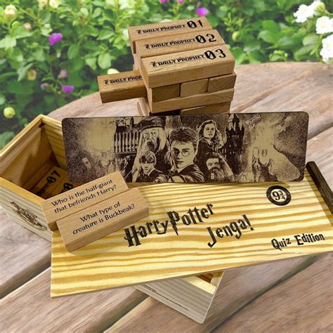 Harry Potter Jenga Edition 48 Wooden Blocks with Magical Trivia ...