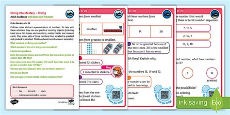 👉 Year 1 DiM: Step 12 Order Numbers to 20 Activity Cards
