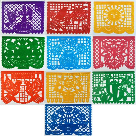 Buy OPP Papel Picado Banner 15 Feet Long & 10 Panel - High Grade ...