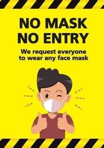 MI GALLERY No Mask No Entry Sticker Emergency Sign Price in India - Buy ...