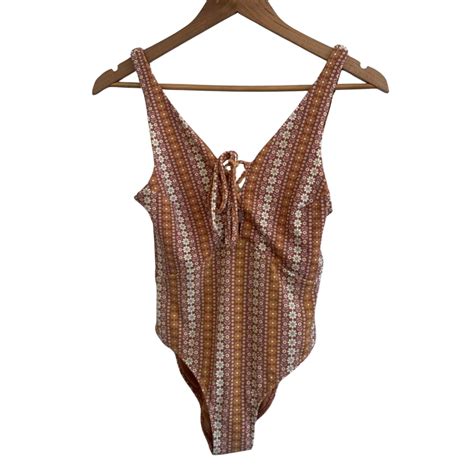 Ghanda Size 8 Brown One Piece Swimsuit