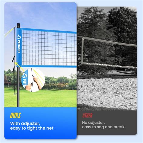 Patiassy Professional Volleyball Net Outdoor, Portable Volleyball Set ...