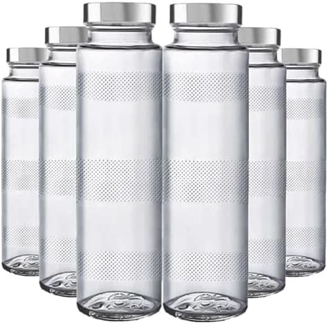 Buy Amazon Brand - Solimo Glass Bottle Set (6 Pieces, 1 liter ...