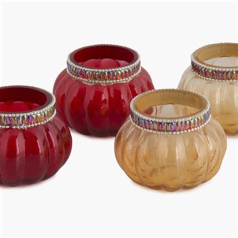 Buy Raga Orchard Embellished Pumpkin Light Holder Set- 4 Pcs. from Home ...