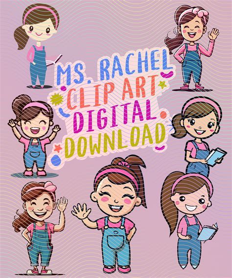 Ms. Rachel PNG Clip Art Bundle, 7 Original Images | Clip art, Art ...
