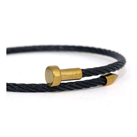 Men's Openable Cuff Kada Bracelet: Gold and Black, Crafted from 316L S ...