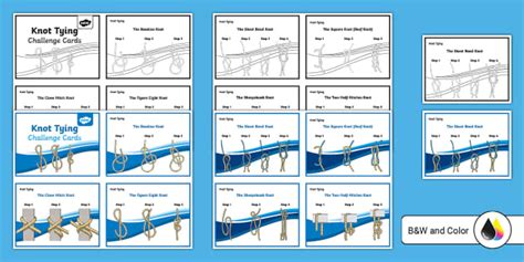 Knot Tying Challenge Cards