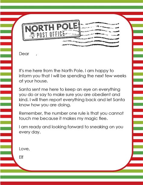 Free Printable Editable Elf Letter Template - Free Printable Template