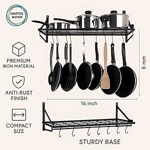 Rifa Artism Pan Pot Rack Lid Holder Multipurpose Space Saving Organizer ...