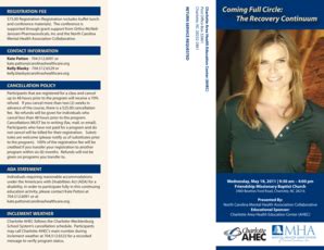 Fillable Online charlotteahec REGISTRATION FEE Coming Full Circle The ...