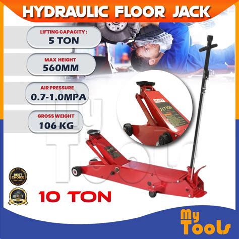 Mytools 10T 10 Ton Hydraulic Long Reach Floor Jack Heavy Duty Extended ...