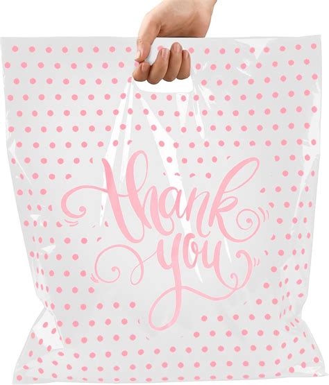 Amazon.com: Camtoms Thank You Bags For Business | Plastic Bags With ...