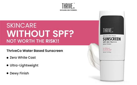 ThriveCo Water-based Sunscreen | Broad Spectrum & Spf 50 Pa++++ | UV A ...