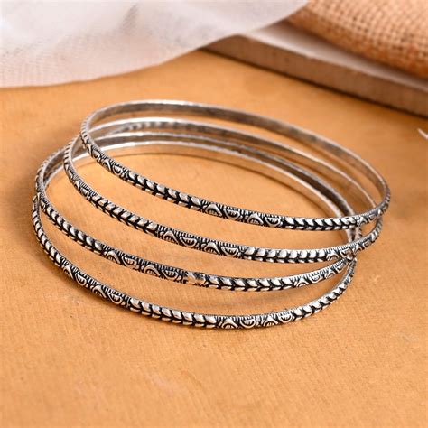 Buy Sterling Silver Bracelet/Bangle For Women – Meera Jaipur