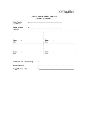 Kartu Contoh Tanda Tangan - Fill and Sign Printable Template Online