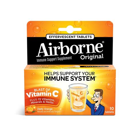 Airborne Zesty Orange Effervescent Tablets with Vitamin C - 10 ct ...