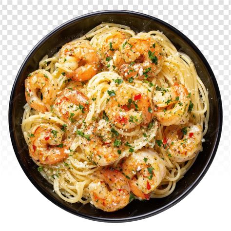 Delicious garlic shrimp pasta with herbs and parmesan | AI-generated PSD
