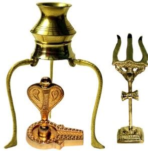 PUCHCHI Metal Handmade Shiva Shivling Idol with Sheshnaag or Tripai ...