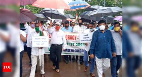 Congress holds protest March to Raj Bhavan, says BJP abusing ...